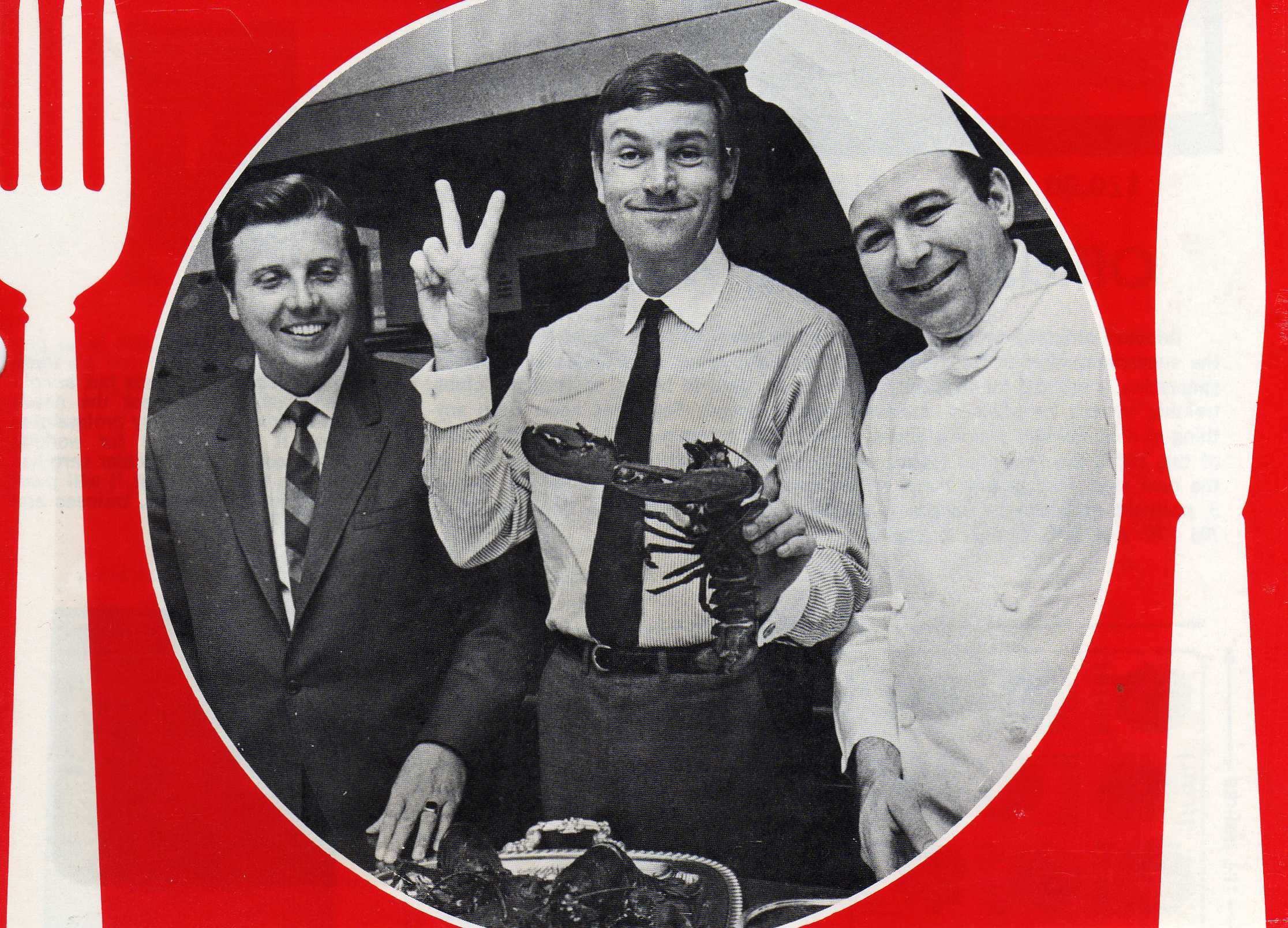 Hans Demuth, Holiday Inns ; Graham Kerr;  Chef Arris Smyrnios, The Skyline Motor Hotel